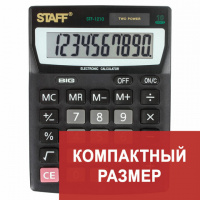 Калькулятор настольный Staff STF-1210 черный, 10 разрядов
