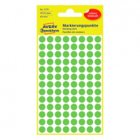 Этикетки маркеры Avery Zweckform 3179, зеленые неон, d=8мм, 104шт на листе, 4 листа