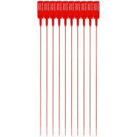 Пломба Альфа-МД пластиковая номерная, красная, 350мм, 30 шт