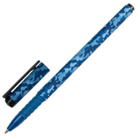 Ручка шариковая BRAUBERG SOFT TOUCH GRIP 'MILITARY', СИНЯЯ, мягкое покрытие, узел 0,7 мм, 143713