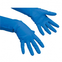Перчатки резиновые Vileda Professional многоцелевые L, голубые, 100754