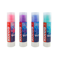 Клей-карандаш 10г Kores Ocean ассорти:прозрачный син, голуб, фиол,розов
