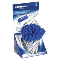 Шариковая ручка Pensan Triball синяя, 0.5мм, серебристый корпус