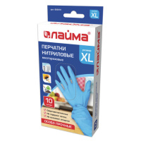Перчатки нитриловые Laima р.XL, голубые, особо прочные, 5 пар