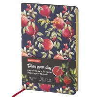 Ежедневник недатированный Brauberg Vista Pomegranate, A5, 136 листов, под кожу, гибкий