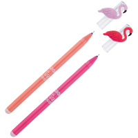 Ручка гелевая стираемая MESHU 'Flamingo' синяя, 0,5мм, корпус ассорти