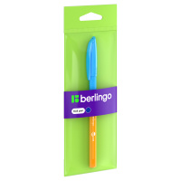 Ручка шариковая Berlingo 'Skyline', светло-синяя, 0,7мм, игольчатый стержень, грип,  пакет