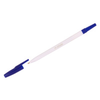 Шариковая ручка Стамм 049 синяя, 1мм, белый корпус