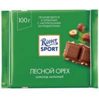 Шоколад Ritter Sport 100г с лесным орехом, молочный