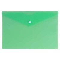 Пластиковая папка на кнопке Бюрократ зеленая, 250х130мм, PK805АGRN