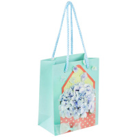 Пакет подарочный Золотая Сказка Summer Flowers, 11.4x6.4x14.6см, голубой