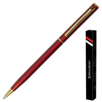 Шариковая ручка Brauberg Slim Burgundy синяя, 1мм, бордовый корпус