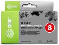 Картридж струйный Cactus CS-CLI8BK черный (12мл) для Canon MP470/MP500/MP530/MP600/MP800/MP810/MP830