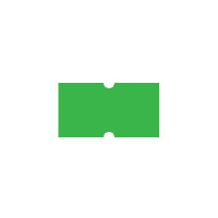 Этикет-лента с выемками 12х21.5мм, 1000шт/рул, 10рул, зеленая