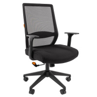 Кресло офисное Chairman 555 ткань, черная, сетка, черная, крестовина пластик
