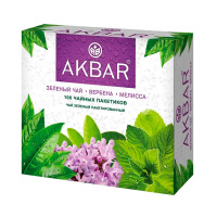 Чай Akbar Мелисса-Вербена, зеленый, 100 пакетиков