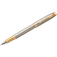 Перьевая ручка Parker IM Premium F, серебристый/позолоченный корпус, 1931684
