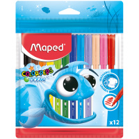 Фломастеры для рисования Maped Color'peps Ocean 12 цветов, смываемые