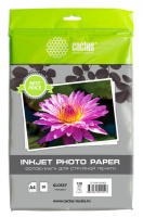 Фотобумага для струйных принтеров Cactus CS-GA413050ED А4, 50 листов, 130 г/м2, белая, глянцевая
