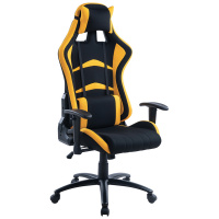 Кресло игровое Helmi HL-G07 'Pointer', ткань черная/желтая, 2 подушки