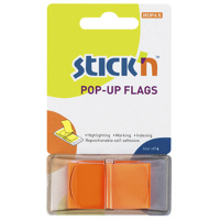 Клейкие закладки пластиковые Hopax Stick'n оранжевый, 45х25мм, 50шт