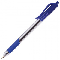 Шариковая ручка автоматическая Brauberg Extra Glide R-Grip синяя, 0.7мм, прозрачный корпус