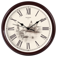 Часы настенные Troyka 88884888 d=31см, коричневая рамка
