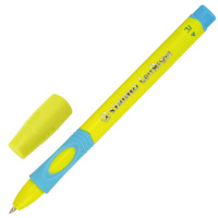 Ручка шариковая с грипом STABILO 'LeftRight', СИНЯЯ, для правшей, корпус желтый/голубой, 6328/8-10-4