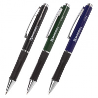 Шариковая ручка автоматическая Brauberg Style синяя, 0.7мм, ассорти корпус