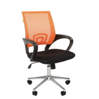 Кресло офисное Chairman 696 ткань, оранжевая DW, черная TW, крестовина хром