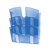 Лоток навесной для бумаг Uniplast 3 отделения, А4, 290x215x32мм, синяя