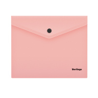 Папка-конверт на кнопке Berlingo 'Instinct', А5+, 180мкм, фламинго