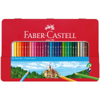 Карандаши цветные Faber-Castell 'Замок', 36цв., шестигр., заточ., метал. кор.