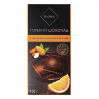 Шоколад Rioba горький миндаль, цукаты, апельсин, 100г