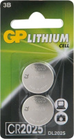 Батарейка Gp Lithium CR2025, 2шт/уп