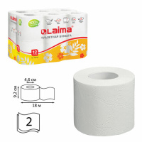 Туалетная бумага Laima без аромата 2 слоя, 12 рулонов, 152 листа, 18,5м