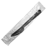 Нож одноразовый Покровский Полимер черный, 18см, в инд.упаковке, 300шт/уп