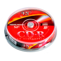 Диск CD-R Vs 700Mb, 52x, Cake Box, 10шт/уп