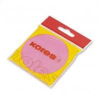 Блок для записей с клейким краем Kores розовый, неон, 75x75мм, 100 листов