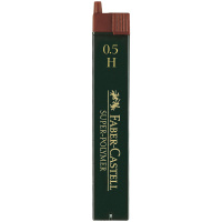 Грифели для механических карандашей Faber-Castell 'Super-Polymer', 12шт., 0,5мм, H