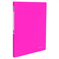 Скоросшиватель пластиковый Brauberg Neon розовый, А4, c внутренним карманом