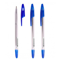 Ручка шариковая Стамм '555' синяя, 0,7мм, прозрачный корпус
