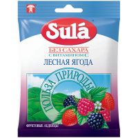Леденцы фруктовые Sula 'Лесные ягоды', с витамином С, 60г, пакет, европодвес