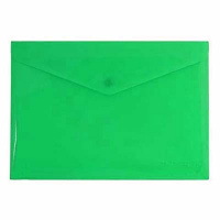 Пластиковая папка на кнопке Бюрократ зеленая, непрозрачная, А4, PK803ANGRN