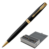 Шариковая ручка автоматическая Parker Sonnet M, черный/позолоченный корпус, 1931519