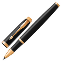 Ручка-роллер Parker IM Core F, черный/позолоченный корпус, 1931659