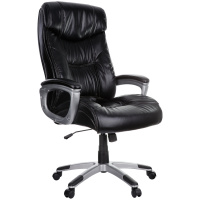 Кресло руководителя Helmi Basis HL-E19, экокожа, черная, крестовина пластик