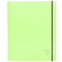 Бизнес-тетрадь 80л., А4+, клетка на гребне Clairefontaine 'Proactiv'Book', пластик. обложка, зеленая