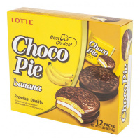 Печенье Lotte Choco-Pie банан, 336г, 12шт/уп