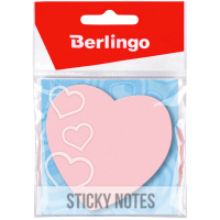 Блок для записей с клейким краем Berlingo Сердце, малиновый неон, 70х70мм, 50 листов